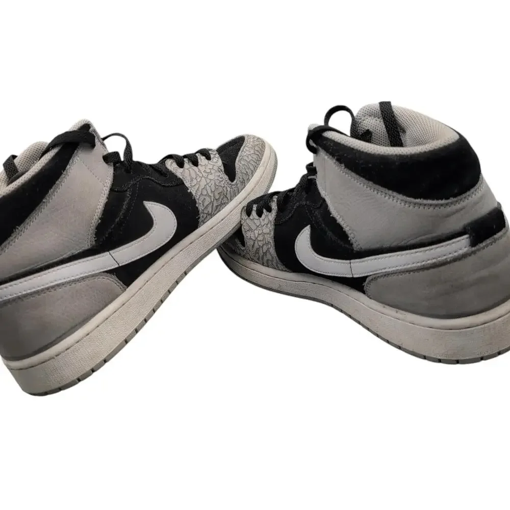 Nike Air Jordan 1 Mid SE Shoes Mens 10.5 Black Grey‎ Elephant Print DM1200-016